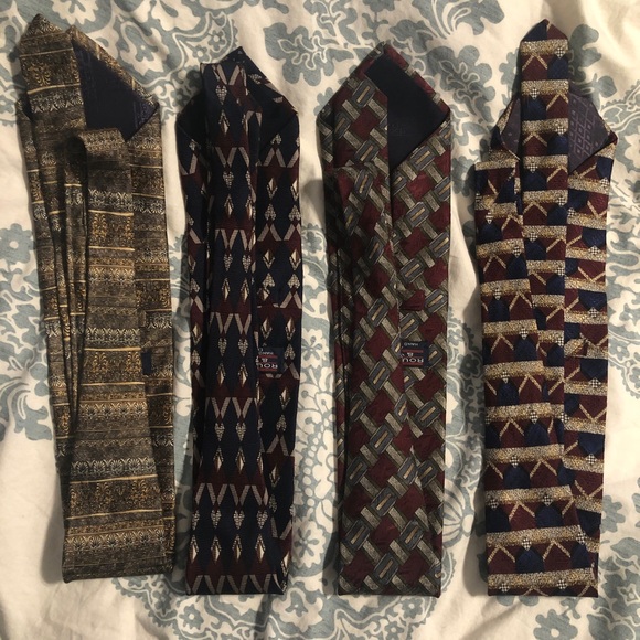 Round Tree & York 4 Tie Bundle - Picture 2 of 2